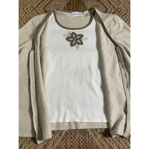 Alfred Dunner 2 in 1 tank/cardigan combo SZ XL - Picture 2 of 8